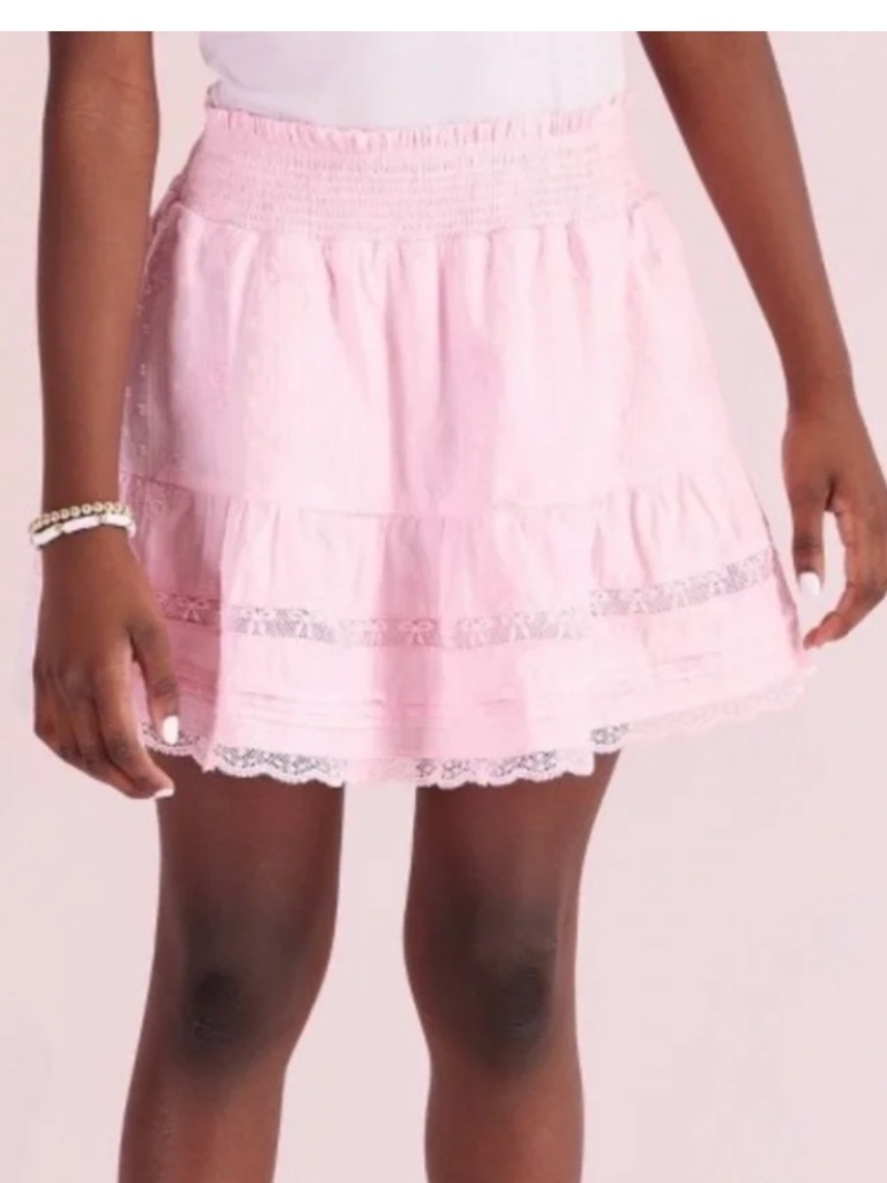 NWT LoveShackFancy x Target Girls Clara Alouette Pink Tiered Skirt 14 & 16